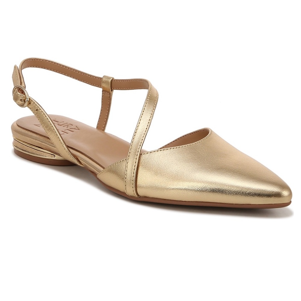 Naturalizer Gold Slingback Flats with Pointed Toe